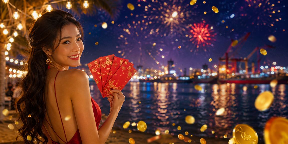 Không khí lễ hội Hải Phòng với phong bao đỏ gợi chủ đề voucher ưu đãi